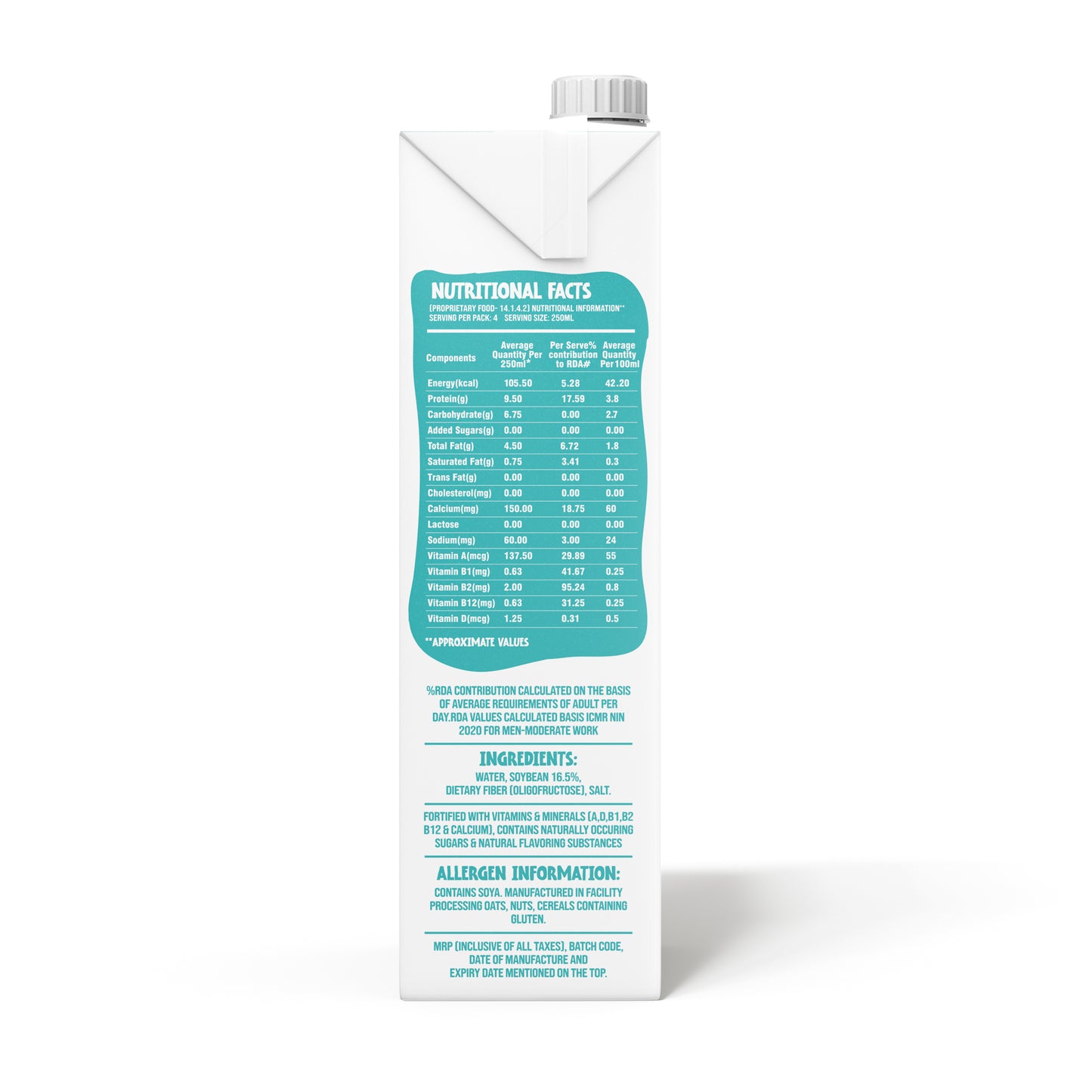 Soy Milk Unsweetened Super Saver Pack - 1 Ltr